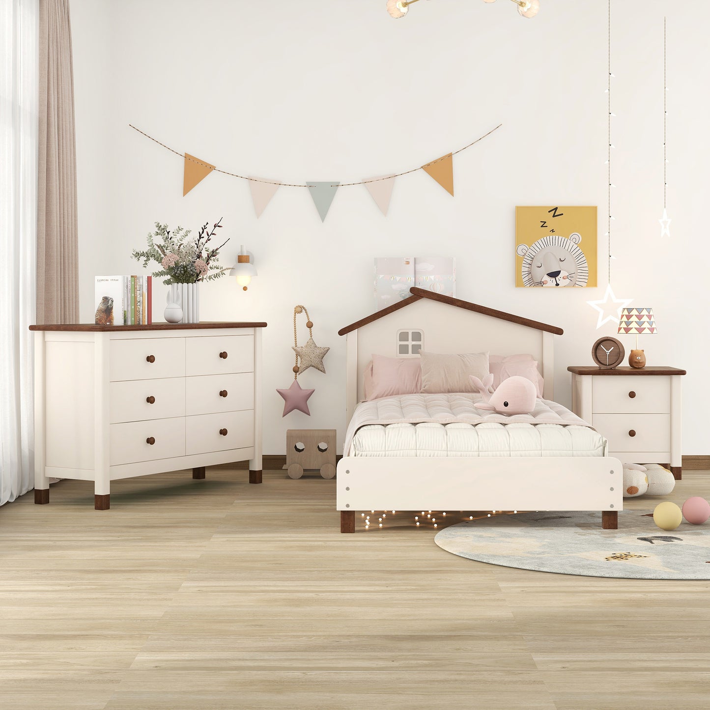 Fitch Contemporary 3-Pieces Bedroom Sets Twin Platform
