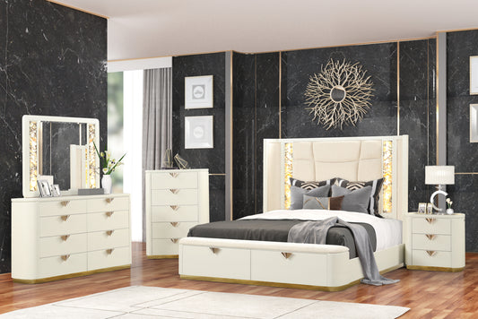 Lula Modern La Pierre 5 Pc Queen Upholstered Bedroom Set
