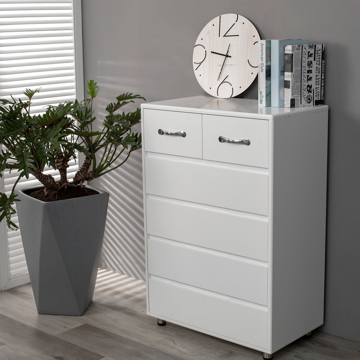 Mission Contemporary Six-Drawer Side Table