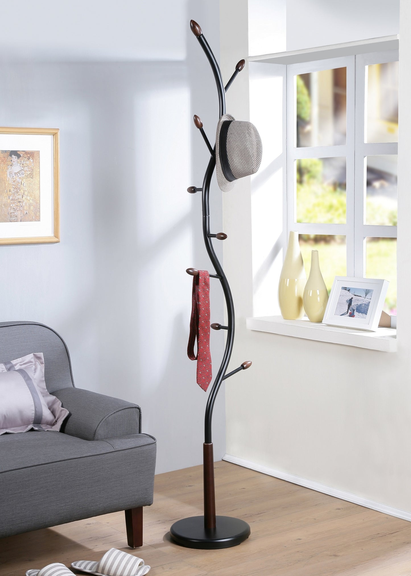 Fremont Contemporary Metal Standing Coat Rack
