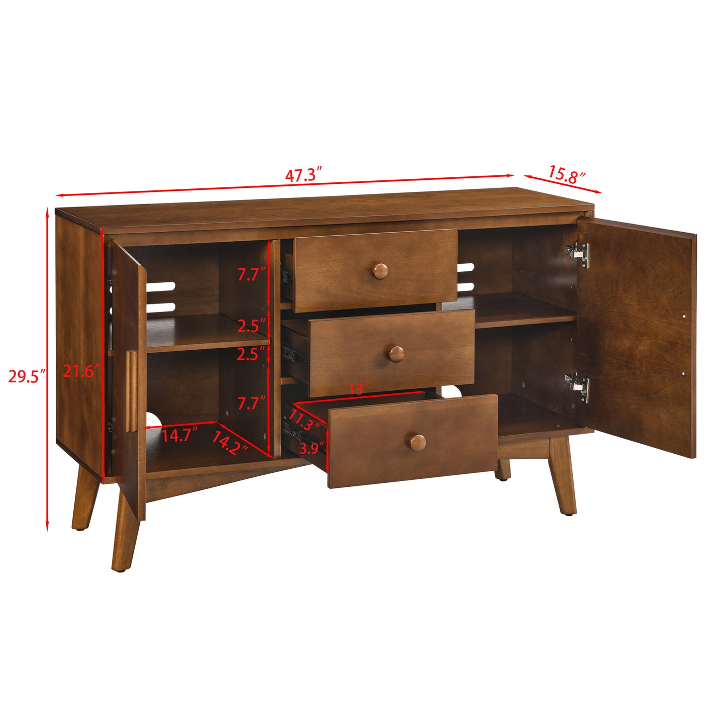 Napa Mid-Century Velvet Accent Console Sideboard