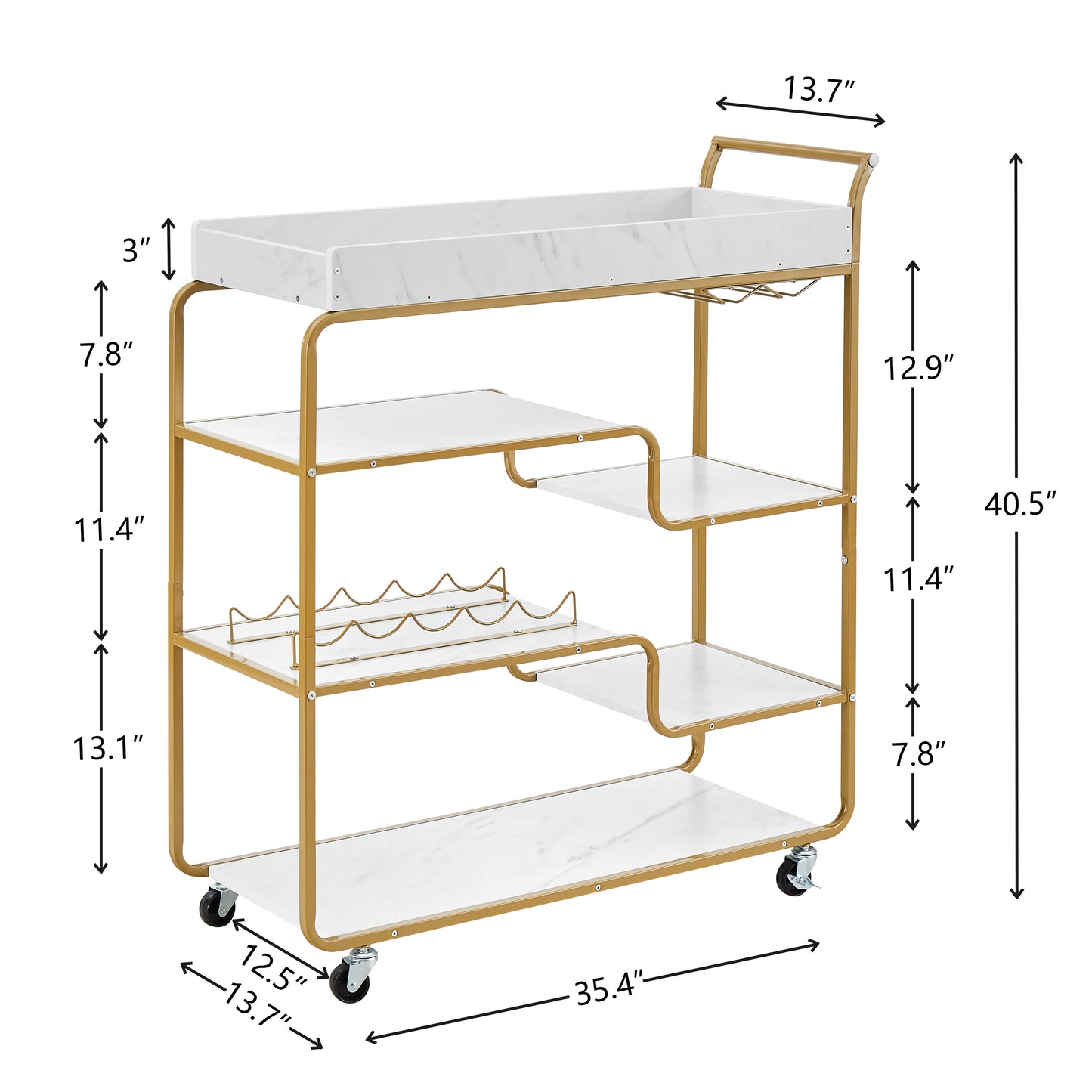 Emery Modern Retro Wine Serving Cart