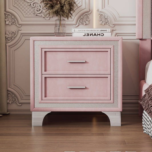 Sonoma Contemporary Velvet Bedside Table