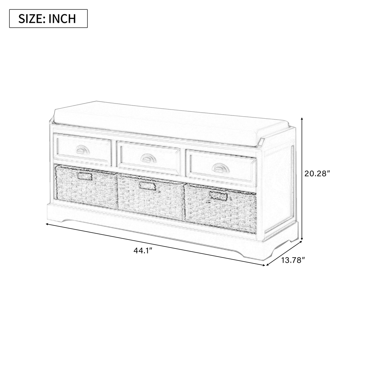 Elmcrest Modern Wood Storage Bench