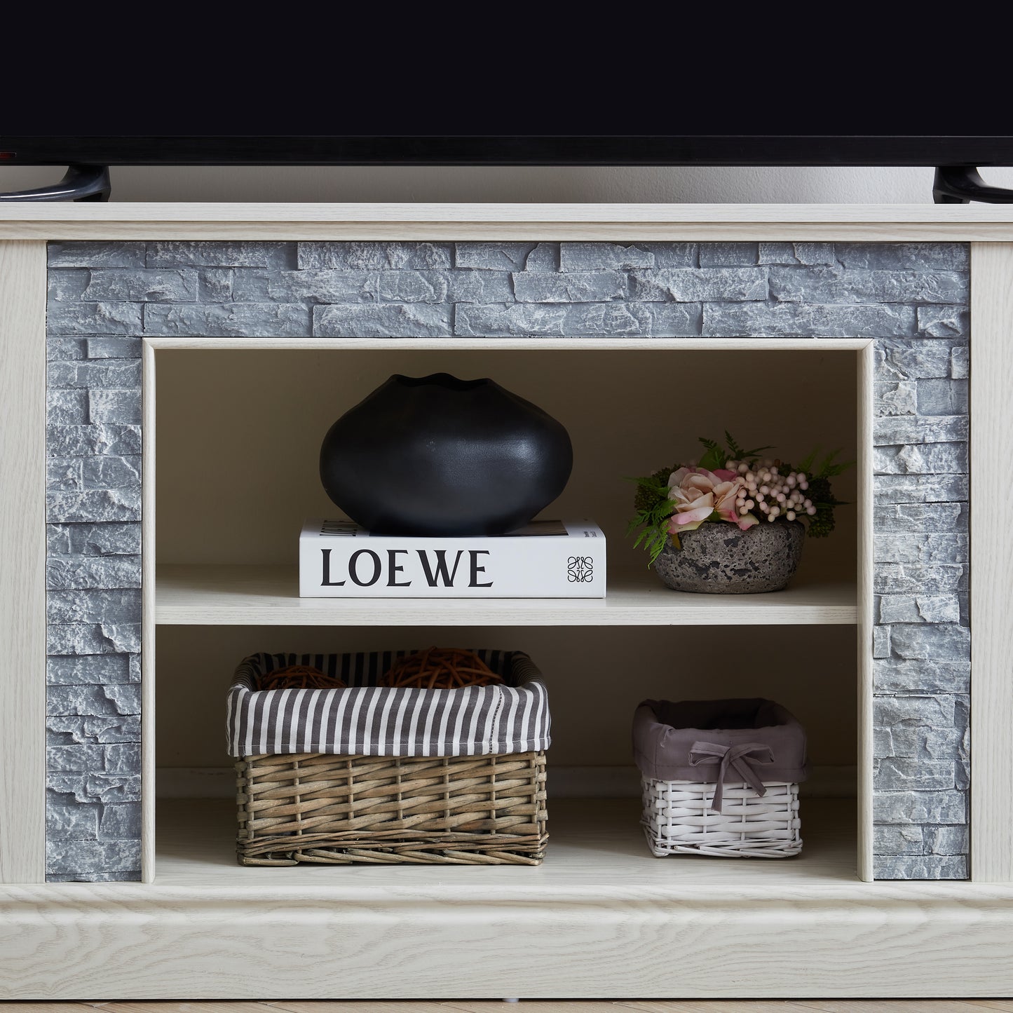 Fremont Modern Large TV Desk Storage Rack