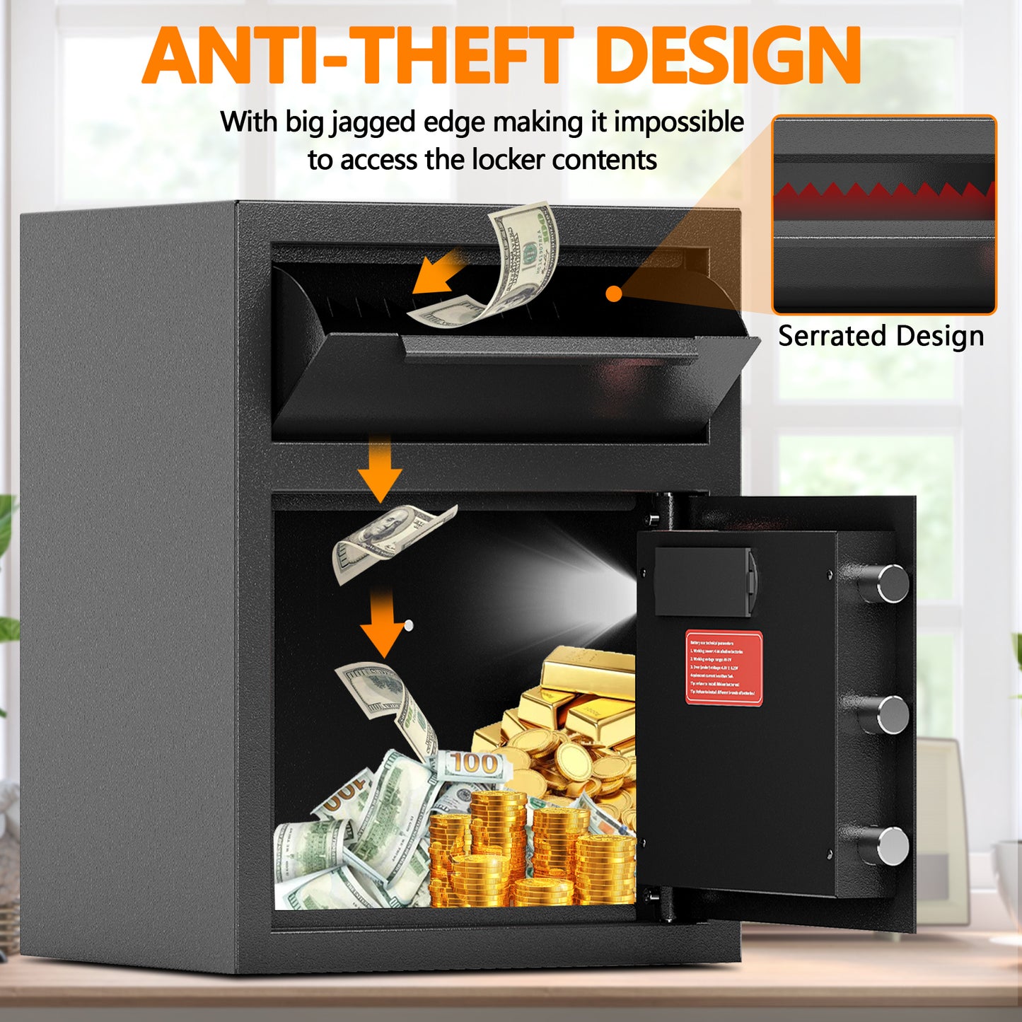 Luz Modern Carbon Steel Safe Box