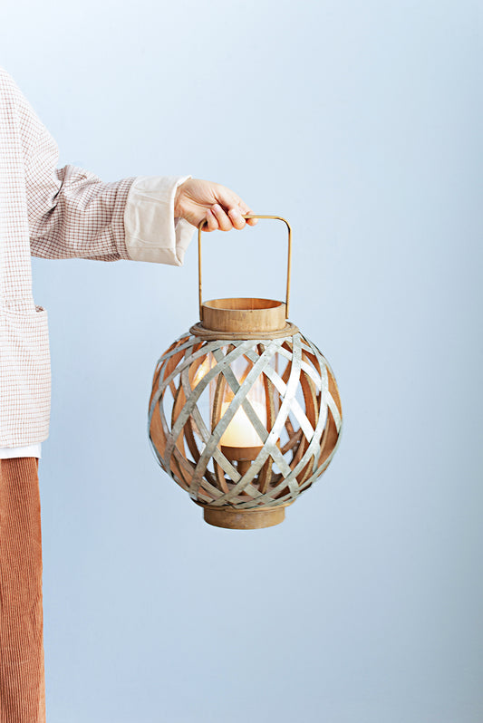 Lazzareschi Craftsman Wooden Lantern Decorative Light