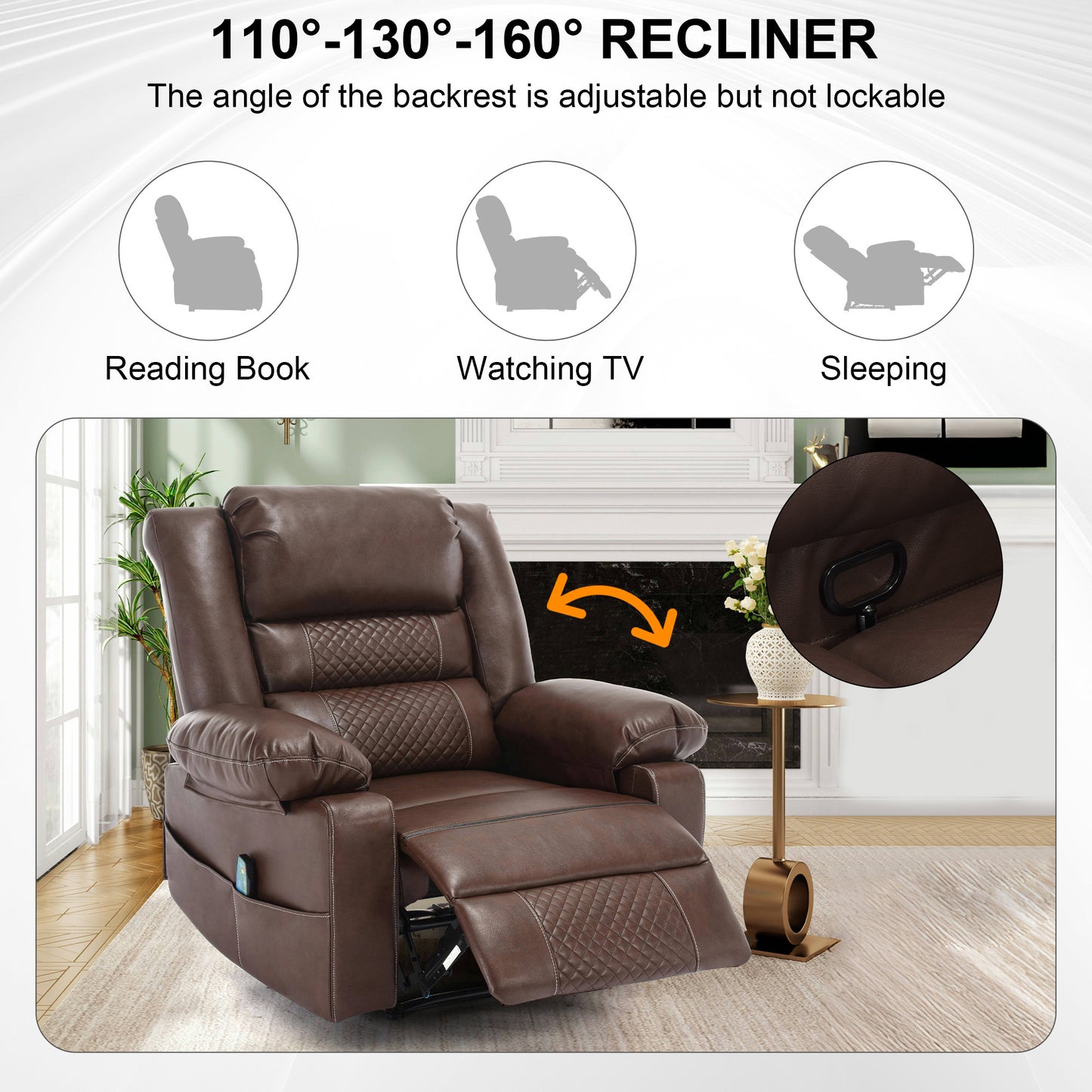 Lula Modern Breathable Leather Massage Recliner