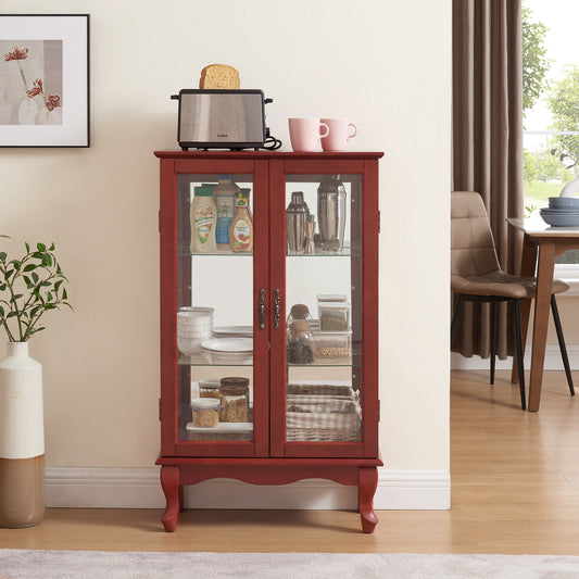 Lazzareschi Traditional Lighted 2-Door Curio Cabinet with Glass Shelves