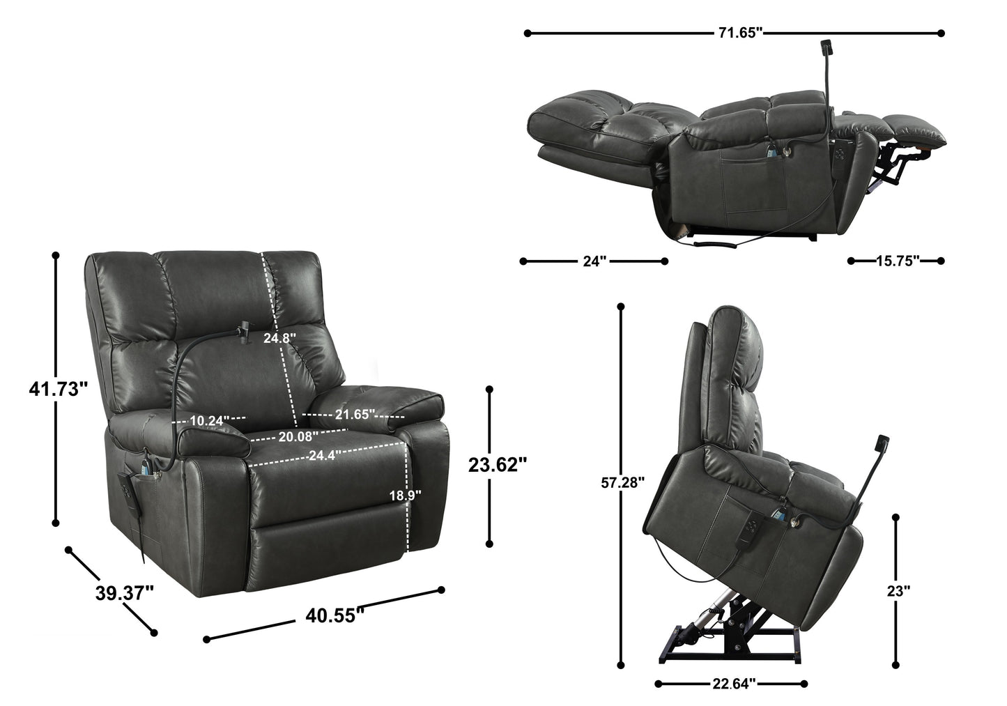 Cleo Contemporary Velvet Recliner Chair
