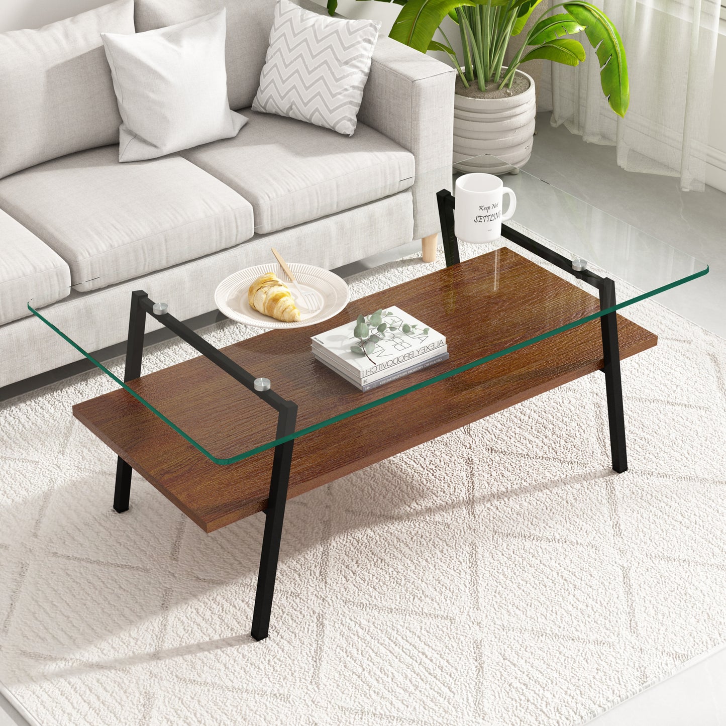 Lula Modern Glass Coffee Table