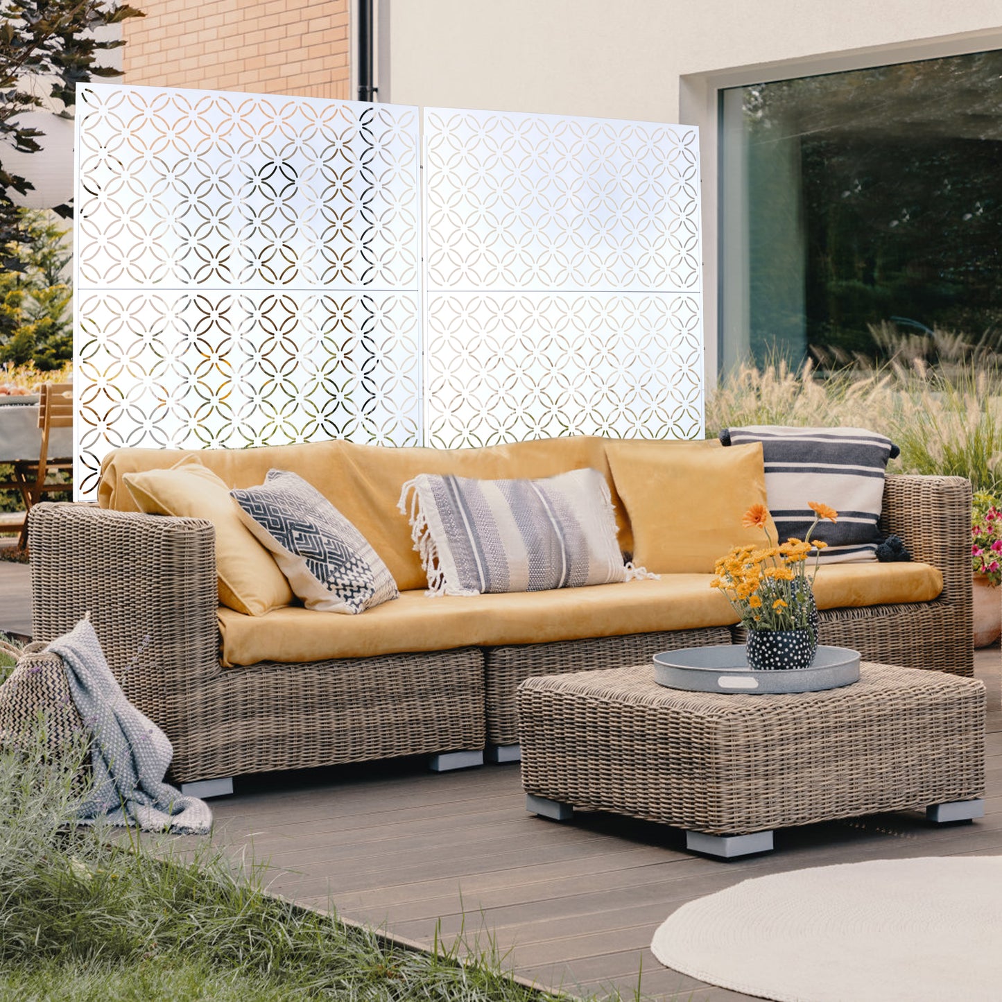 Jiron Industrial Metal Decorative Privacy Screen