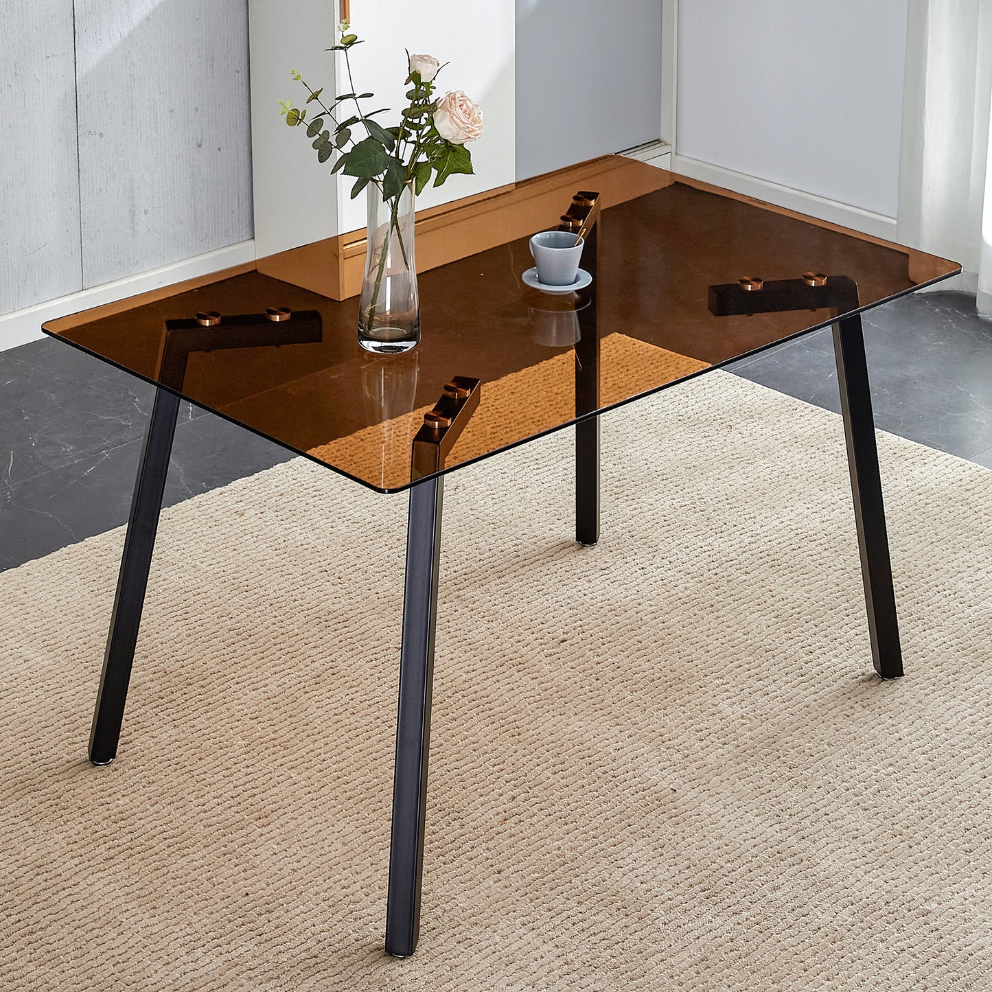 Lazzareschi Modern Glass Dining Table