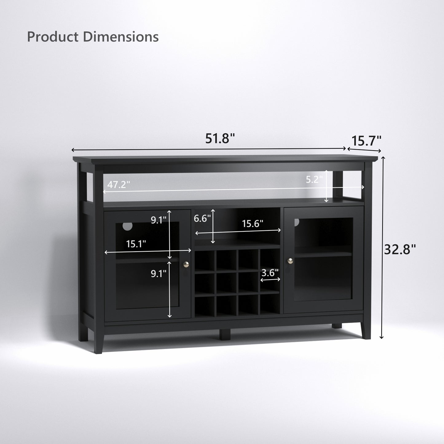 Emery Modern Classic Storage Buffet Cabinet