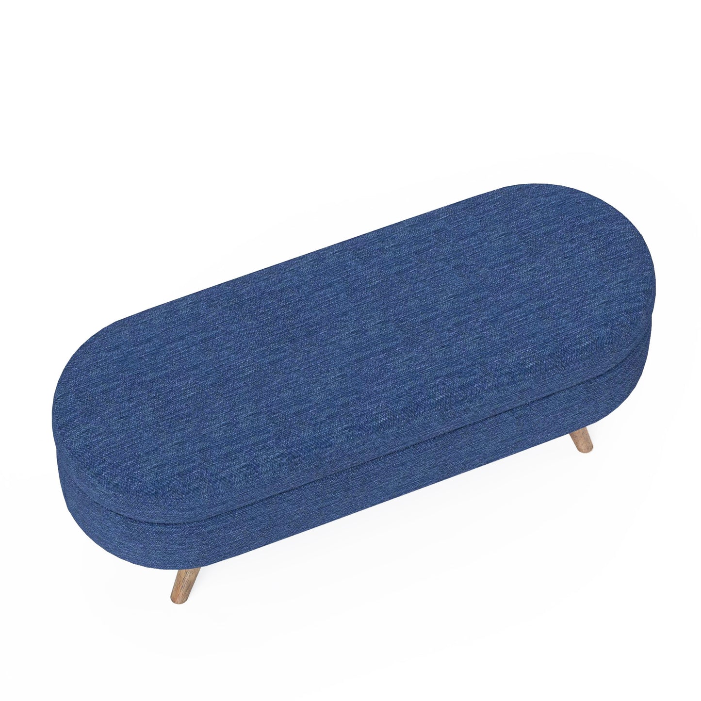 Emery Contemporary Oval Velvet Storage Ottoman