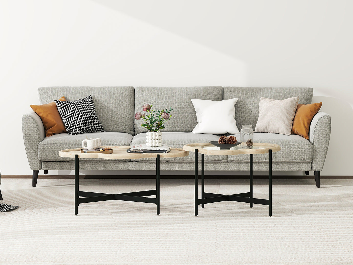 Silverleaf Contemporary Cloud Glass Coffee Table