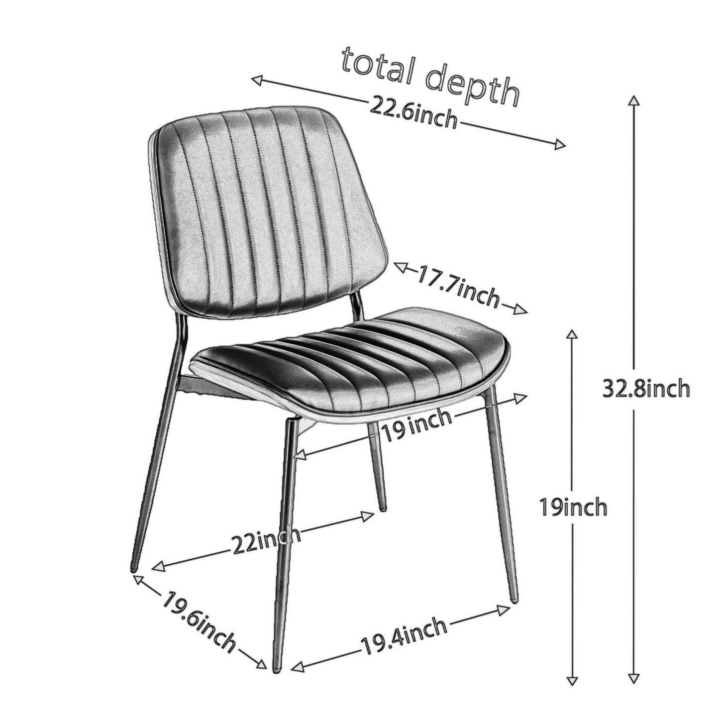 Irvington Mid-Century Retro Faux Dining Chairs