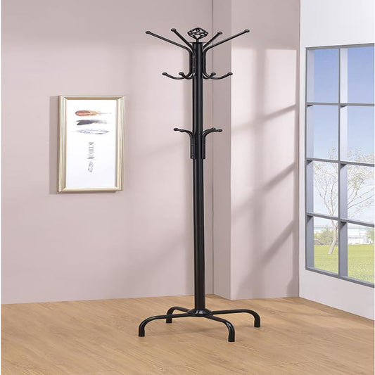 Kingsly Traditional Black Metal Coat Rack