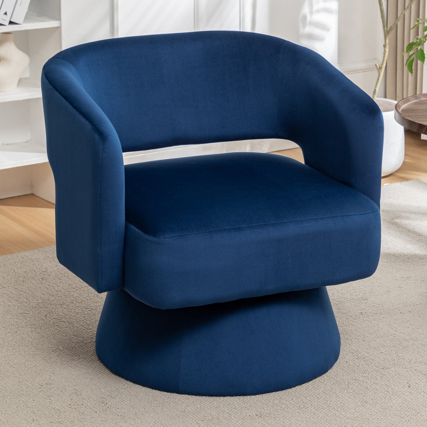 Elmcrest Traditional Velvet Swivel Accent Chair