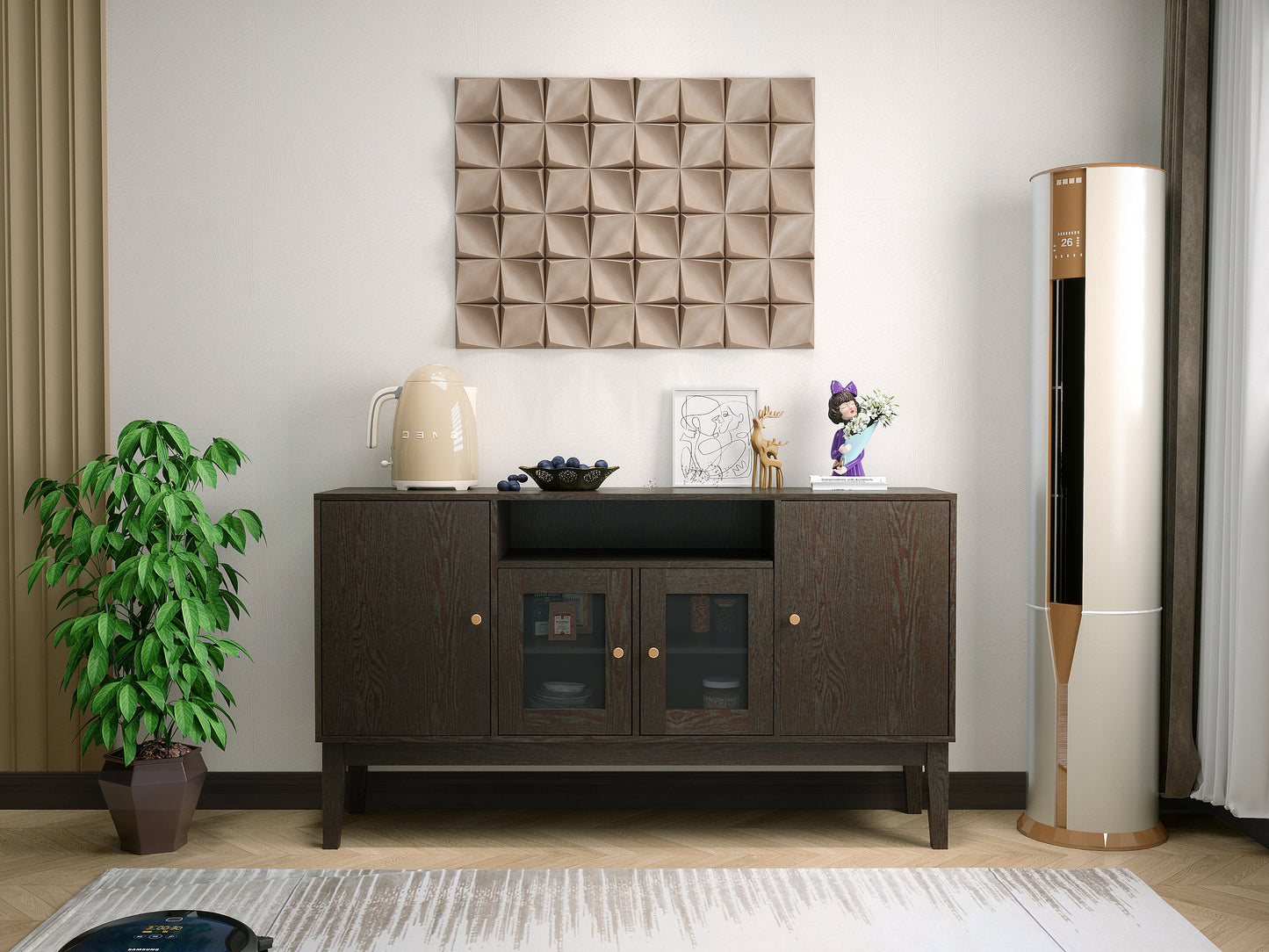 Oakridge Traditional Velvet Sideboard Console Table