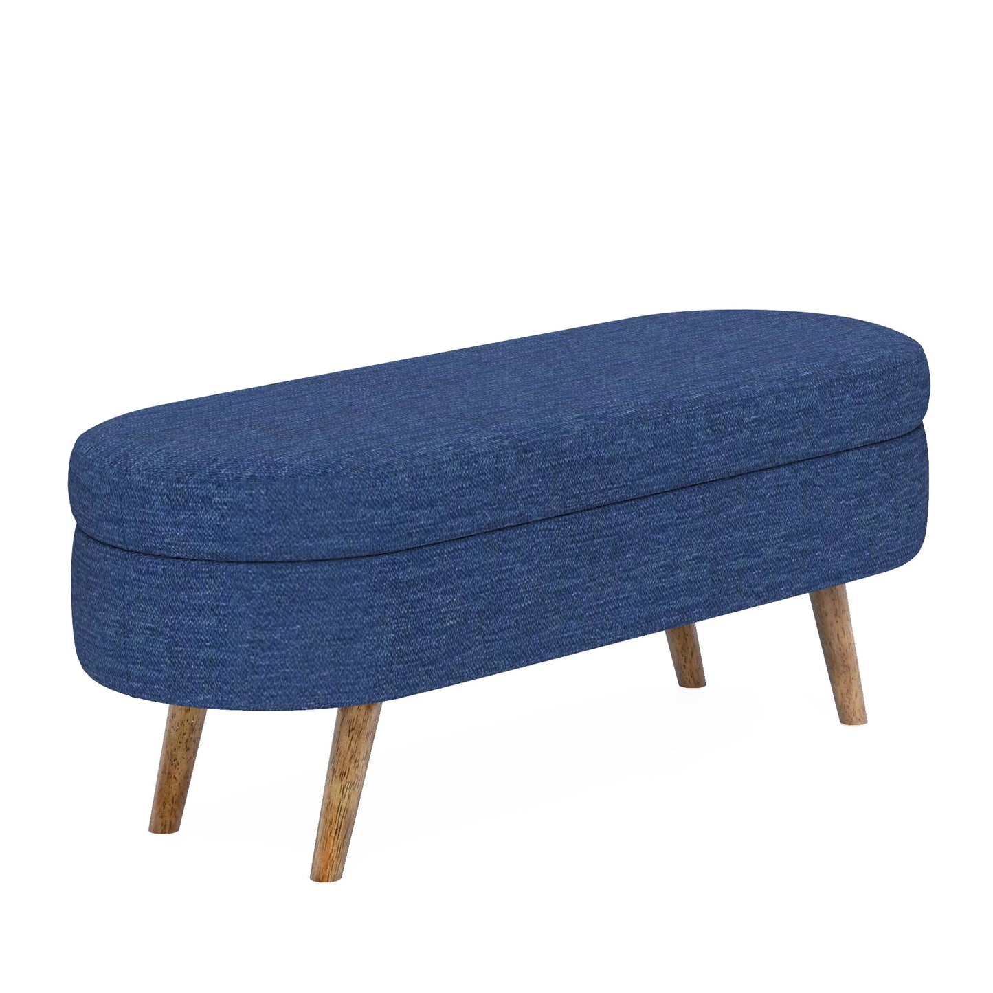 Emery Contemporary Oval Velvet Storage Ottoman