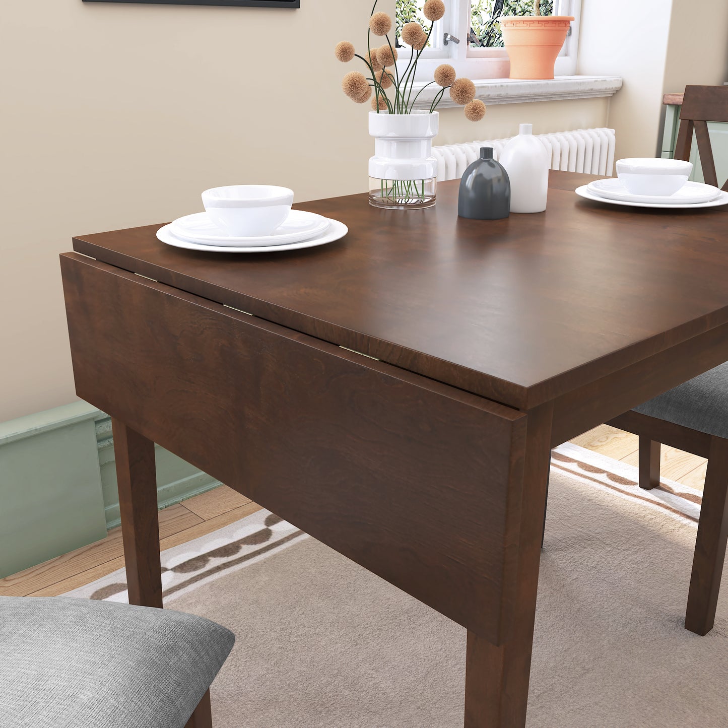 Irvington Contemporary Foldable Dining Table Set