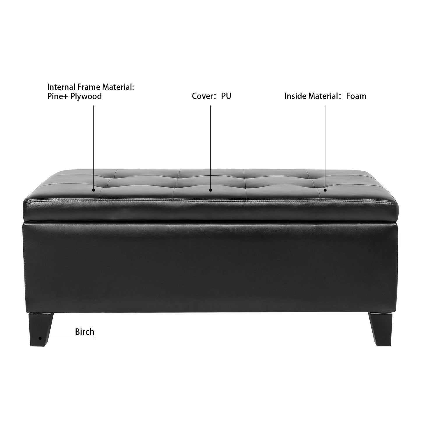 Justo Modern Faux Leather Ottoman