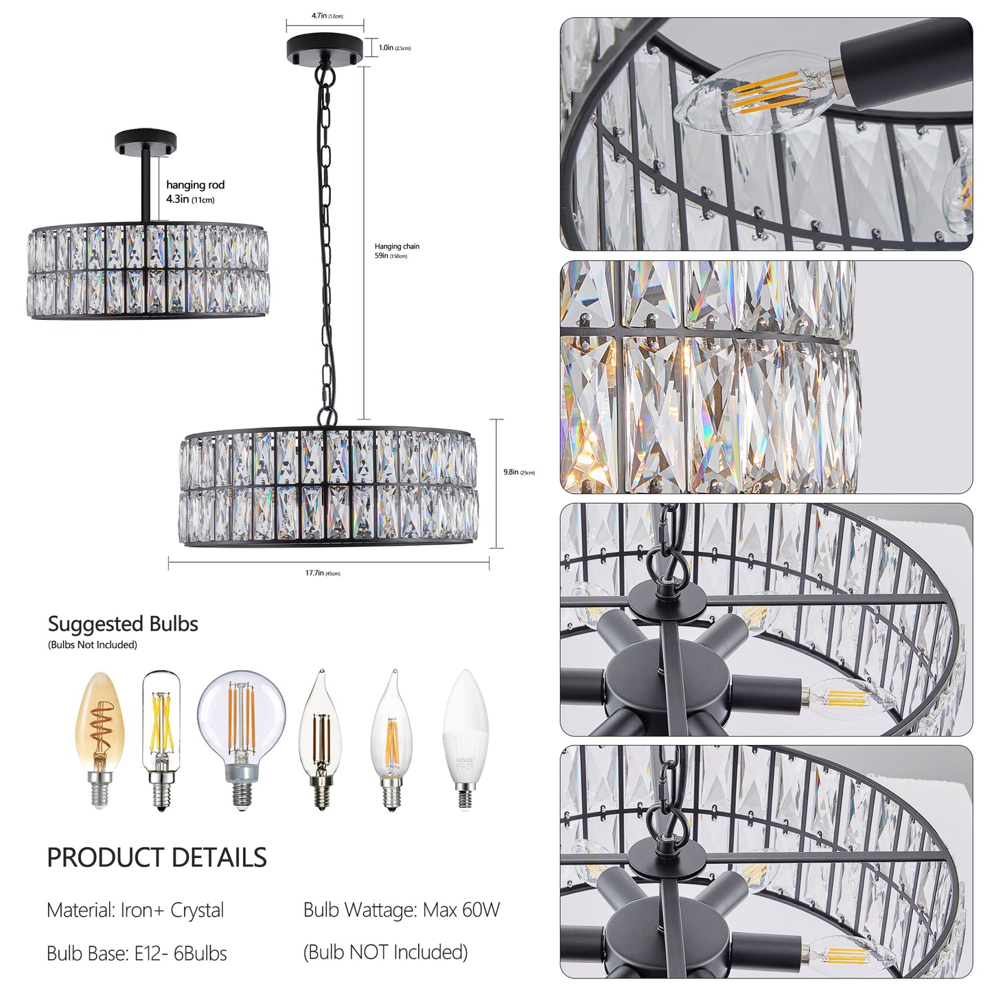 Marcel Industrial Crystal Drum