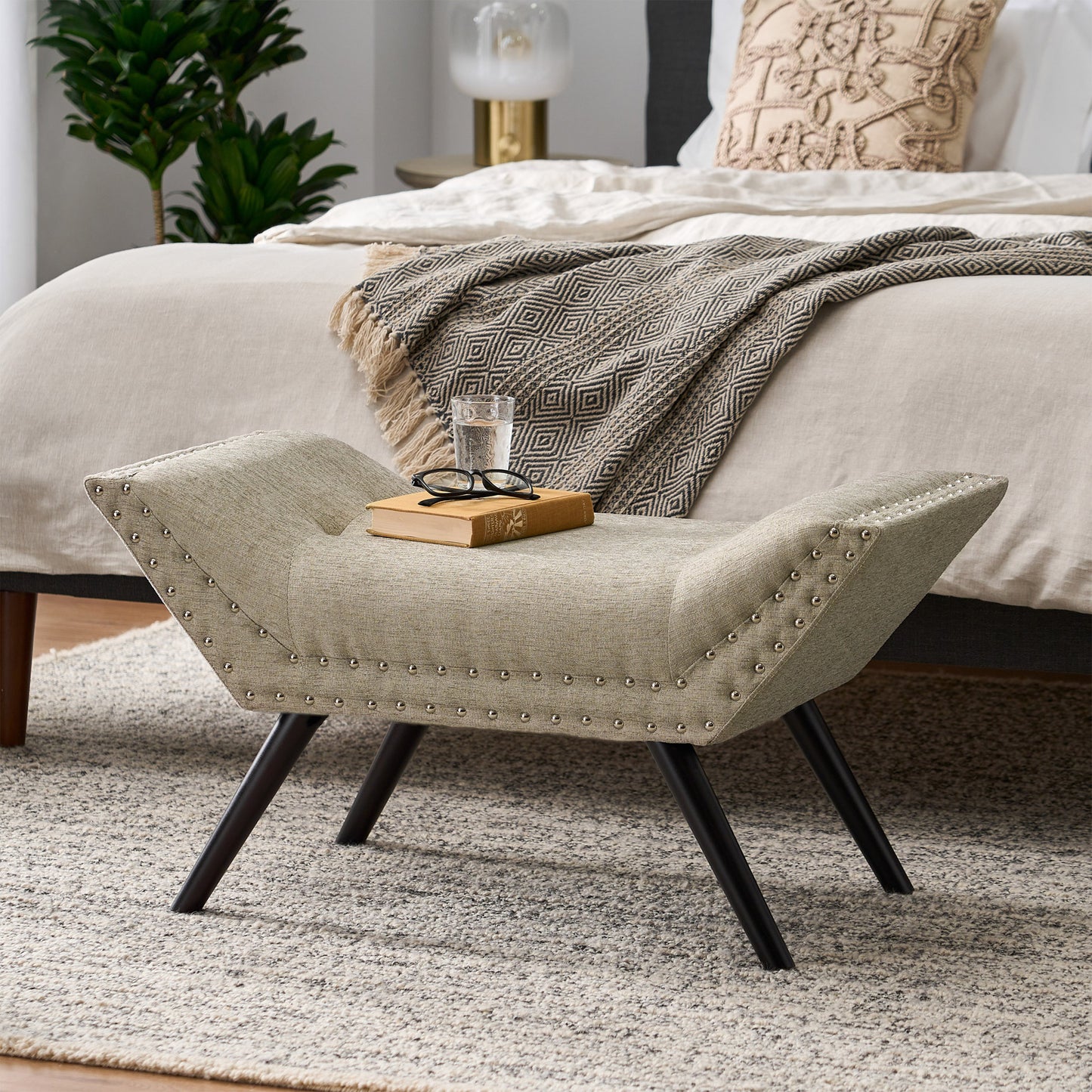 Napa Mid-Century Brich Marriott Ottoman