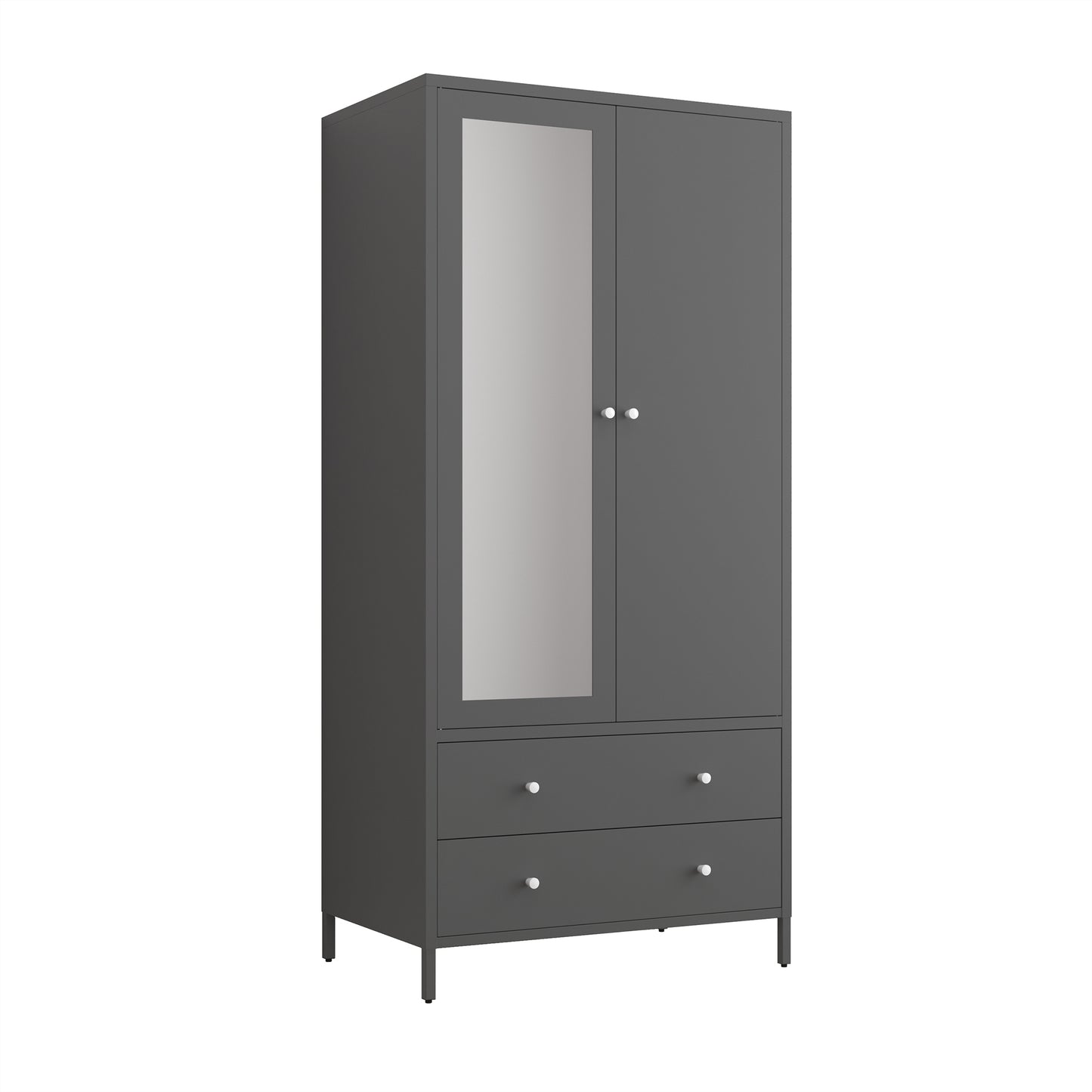 Kingsly Modern Metal Armoire Wardrobe