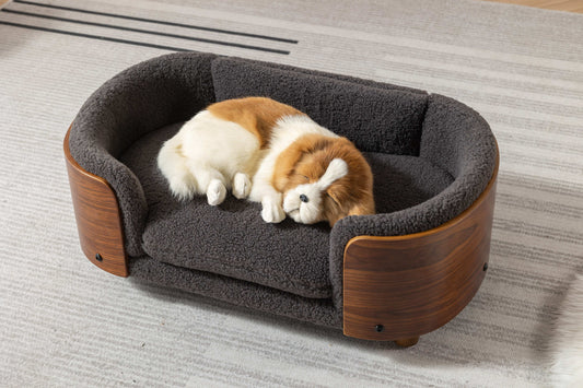 Kingsly Contemporary Velvet Elevated Pet Sofa.