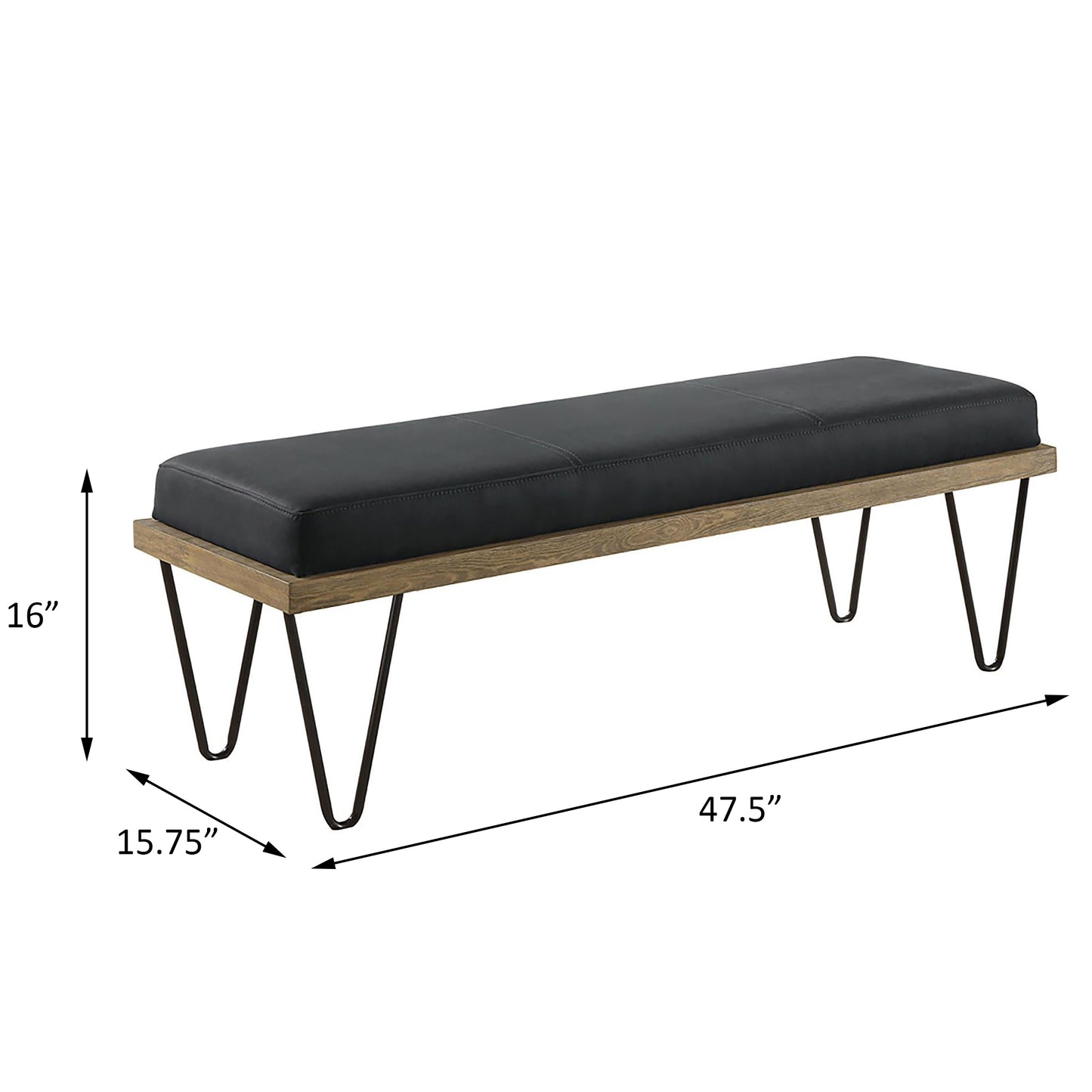 Fitch Industrial Upholstered Bench