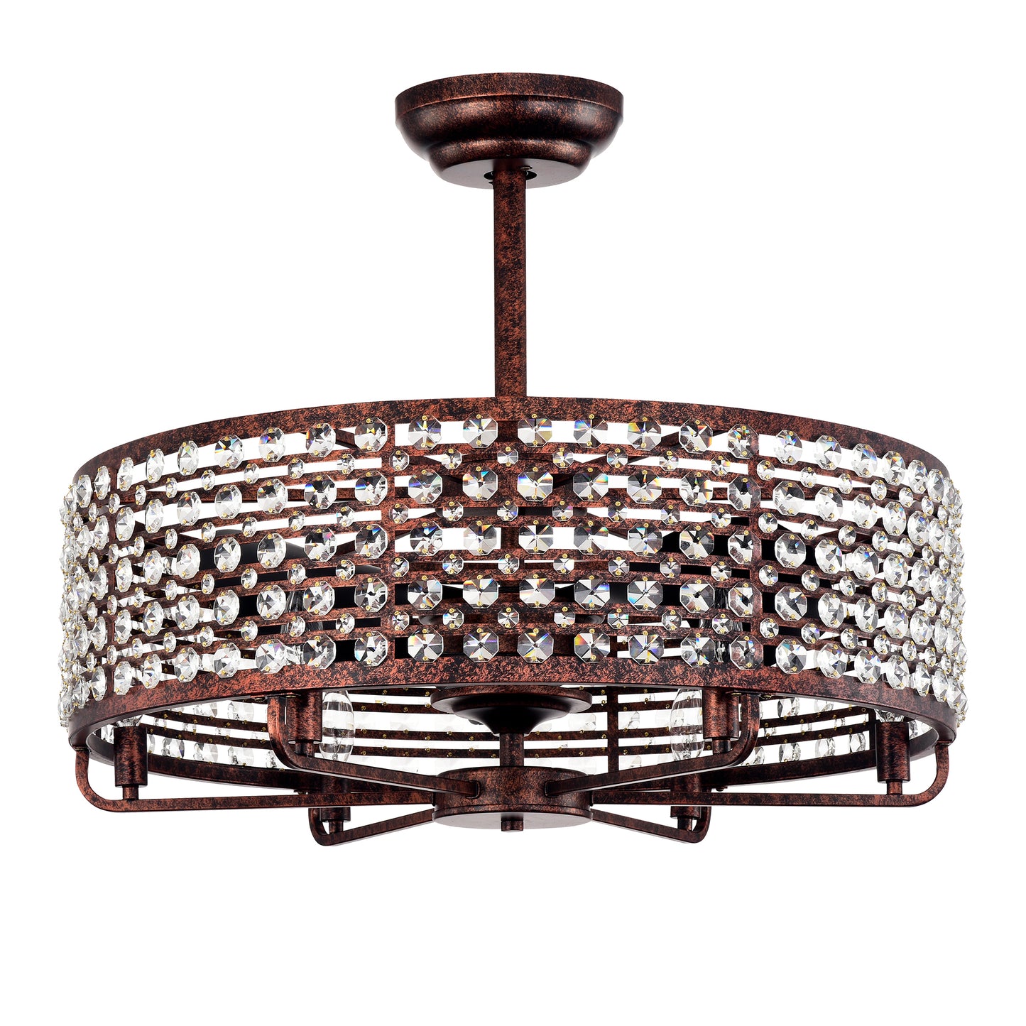 Lula Contemporary Crystal Ceiling Fan Chandelier