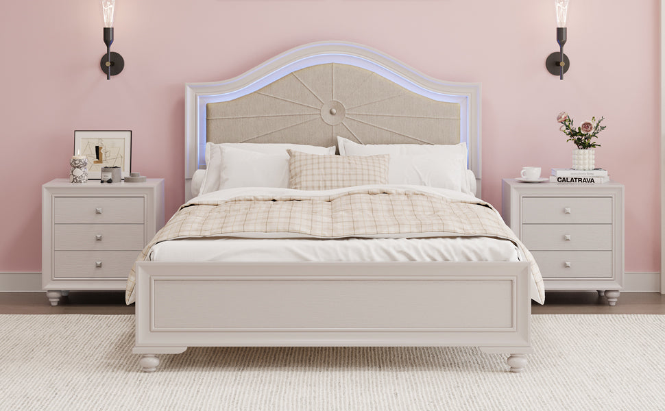 Lazzareschi Contemporary LED Upholstered Bedroom Set