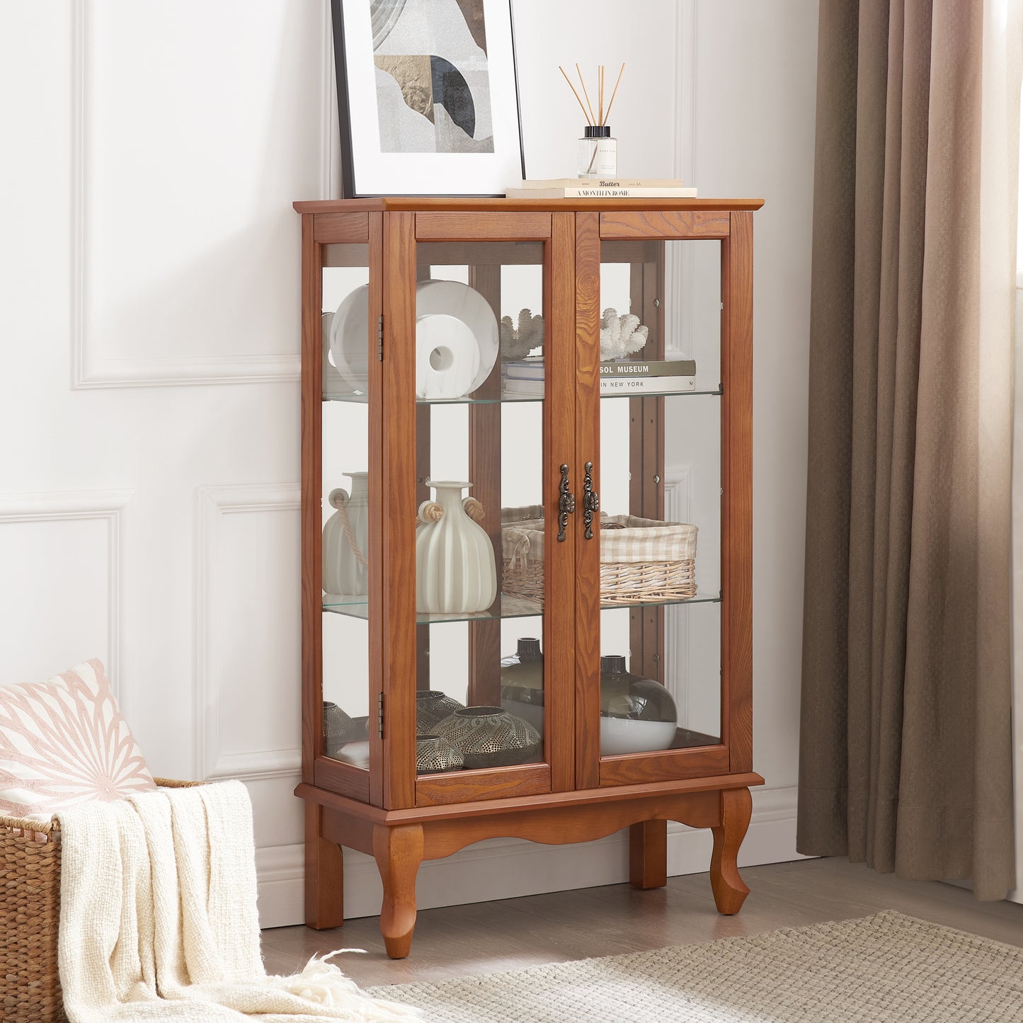 Jiron Traditional Mirrored Display Cabinet
