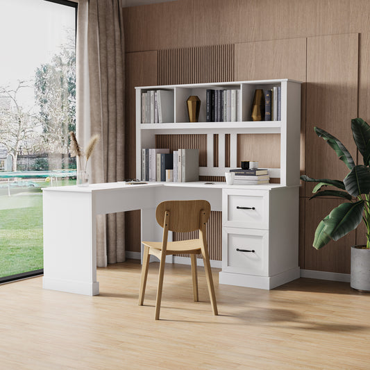 Kingsly Modern White Home Office Desk