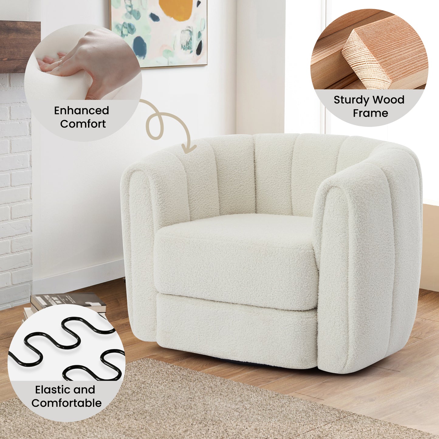 Irvington Contemporary Velvet Swivel Accent Chair