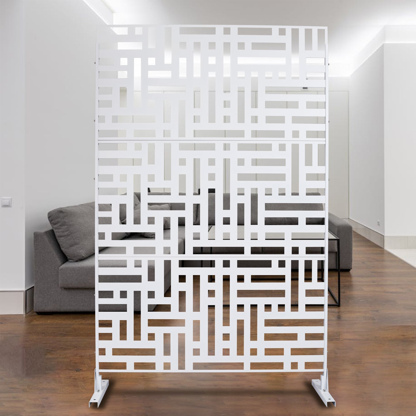 Ghivi Industrial Freestanding Metal Privacy Screen