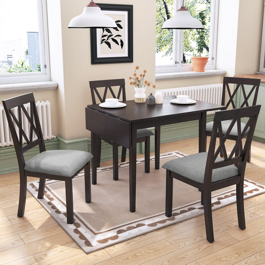 Emery Modern Foldable 5-Piece Extendable Dining Set