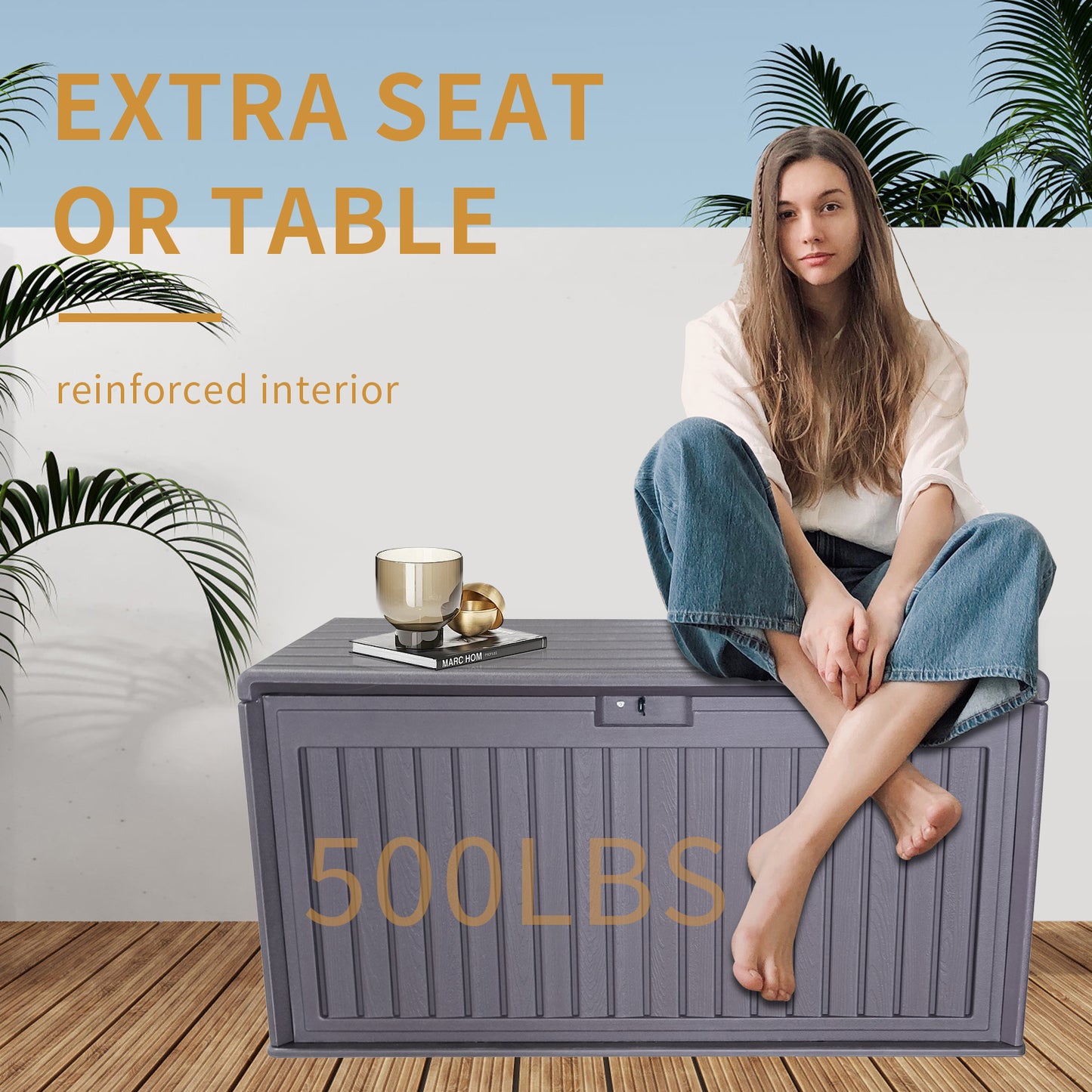 Calista Modern Outdoor Resin Storage Box