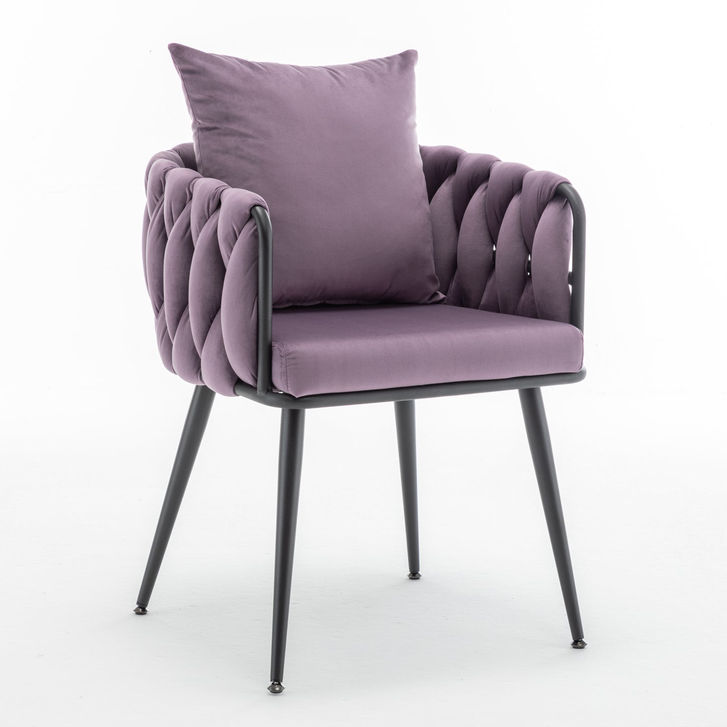 Marites Modern Velvet Weaving Dining Chairs Set