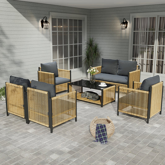 Lazzareschi Modern Patio Wicker Sofa