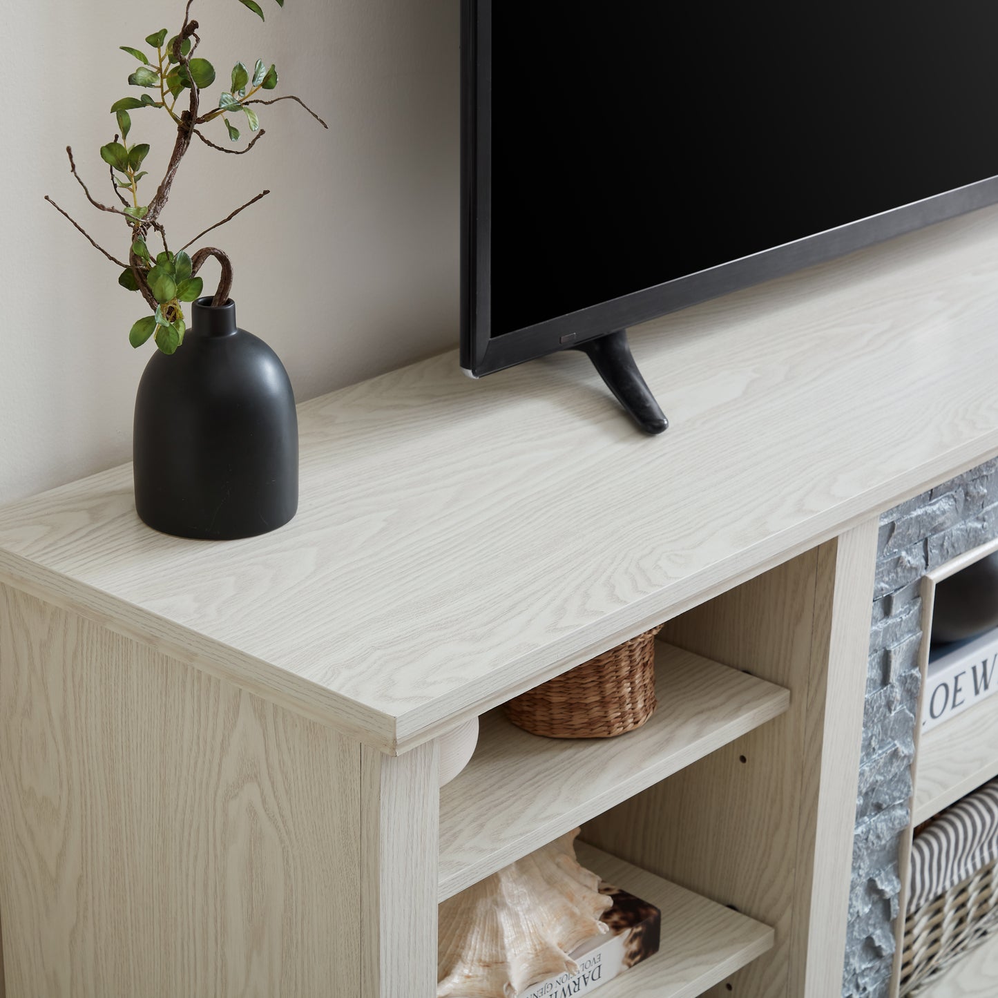 Fremont Modern Large TV Desk Storage Rack