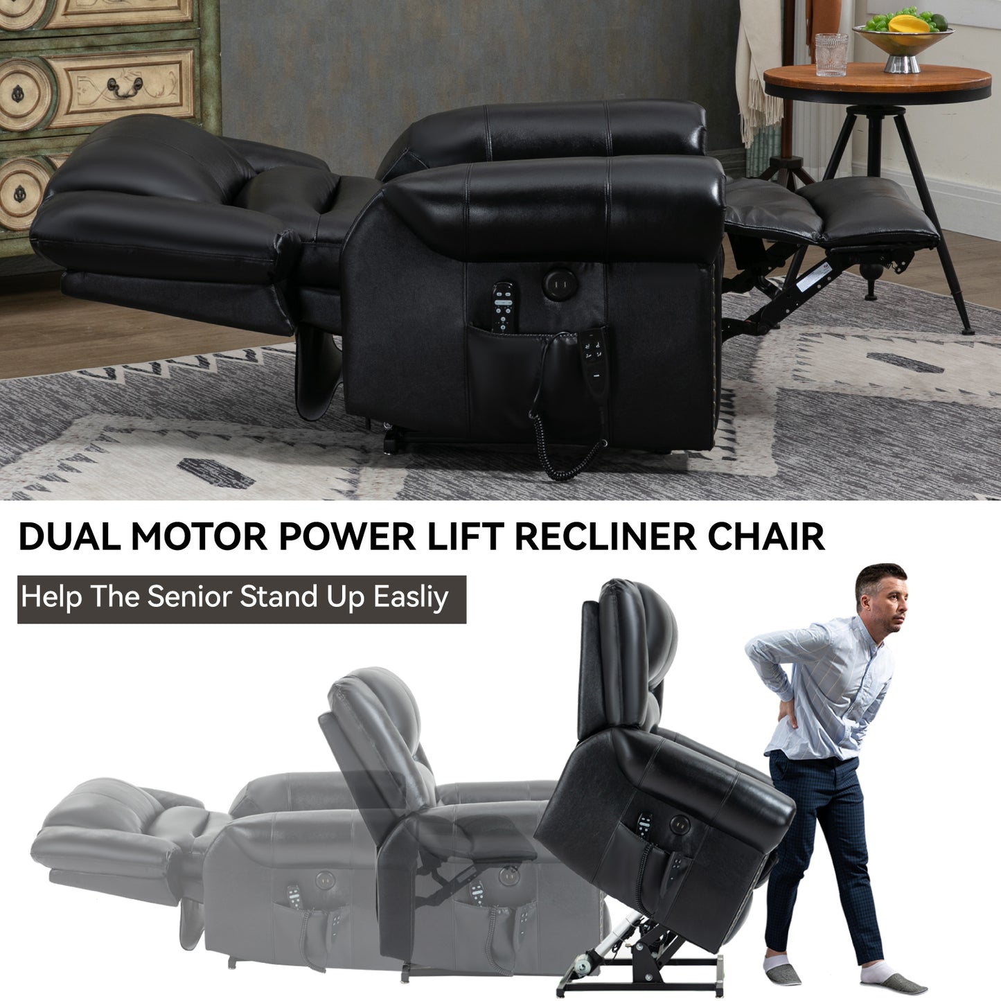 Sonoma Modern Genuine Leather Recliner Chair