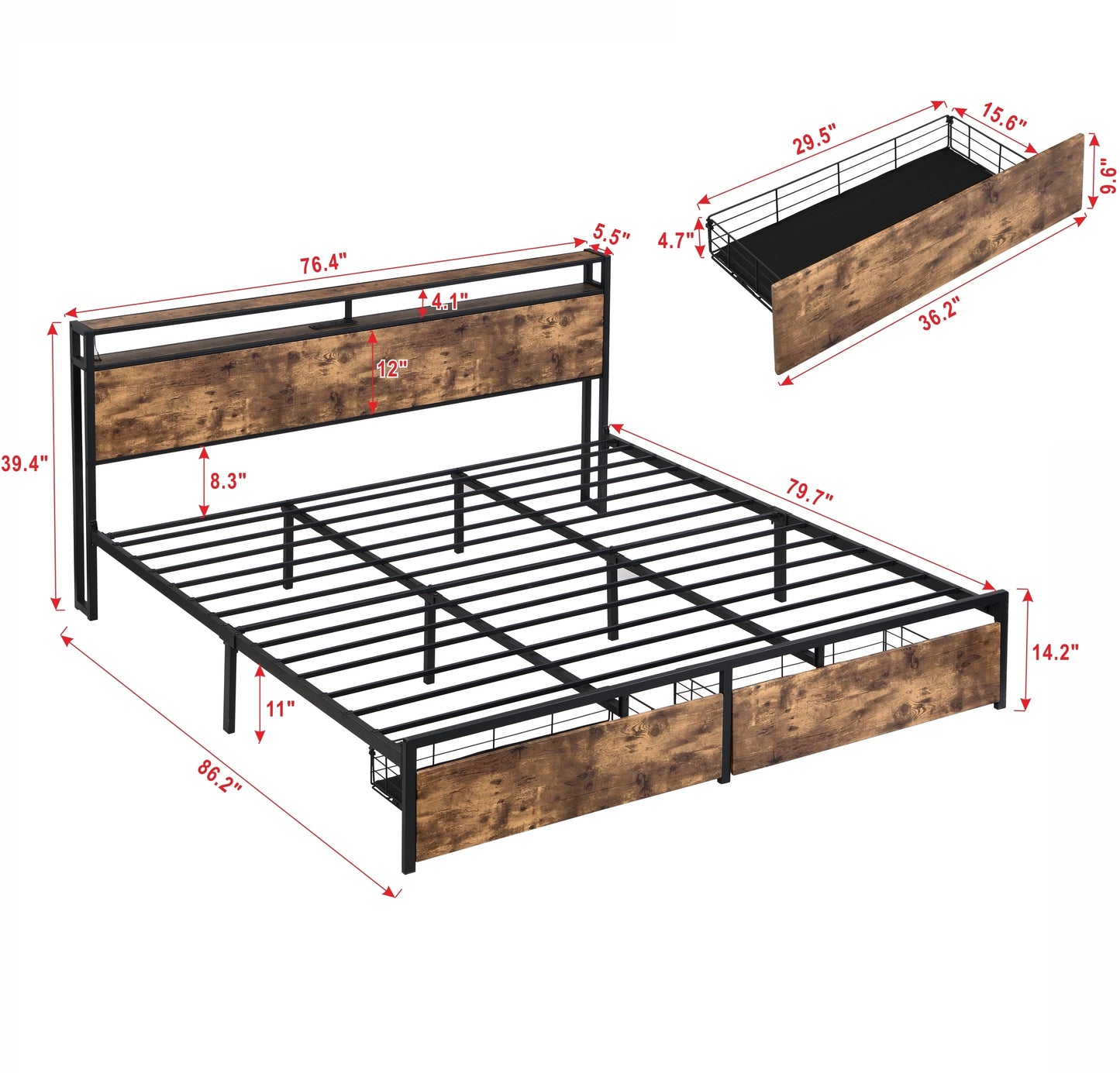 Lula Modern Storage King Bed