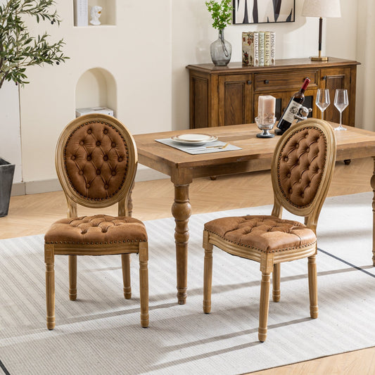 Lazzareschi Traditional Antique Leather Dining Chair