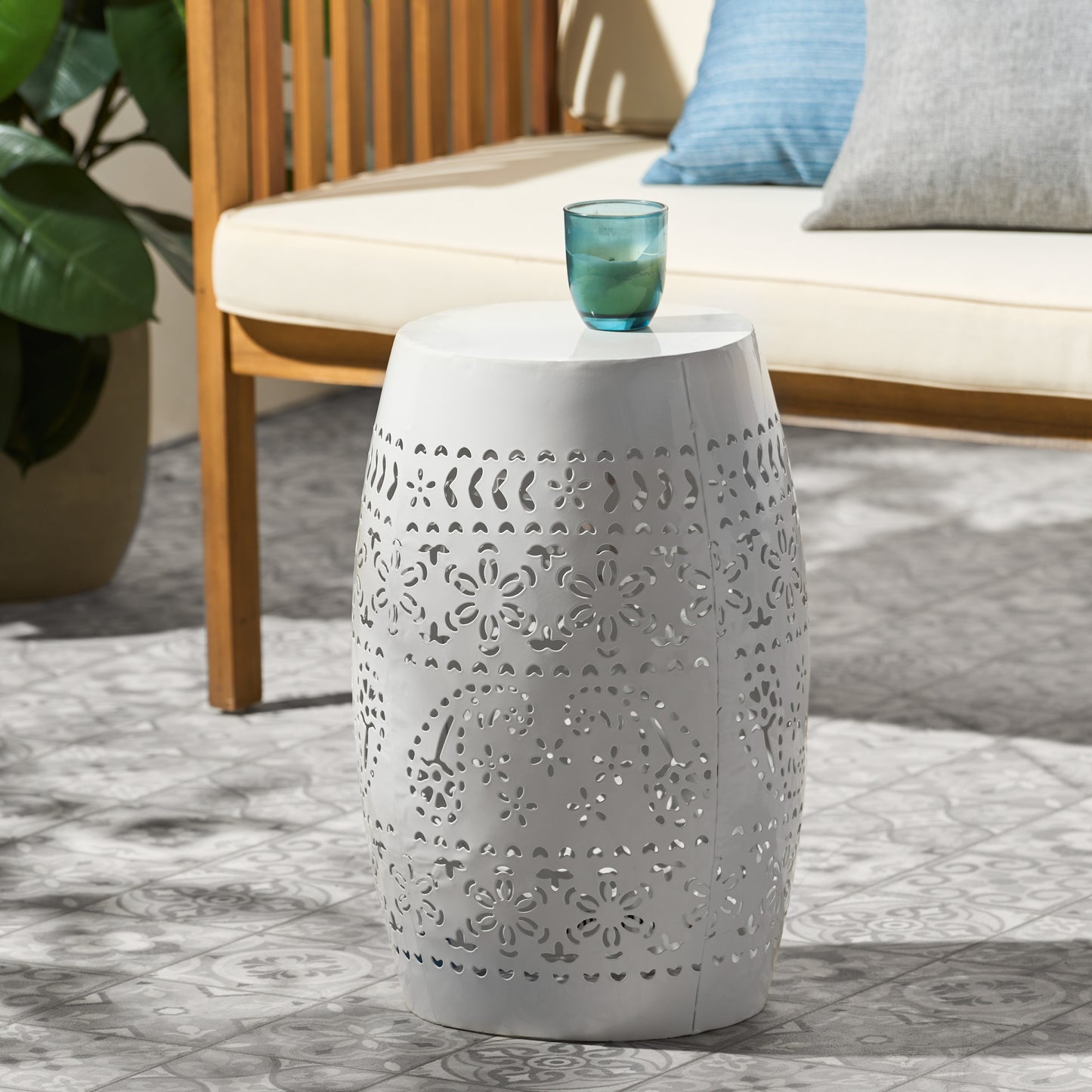 Kingsly Industrial Round Classic Side Table