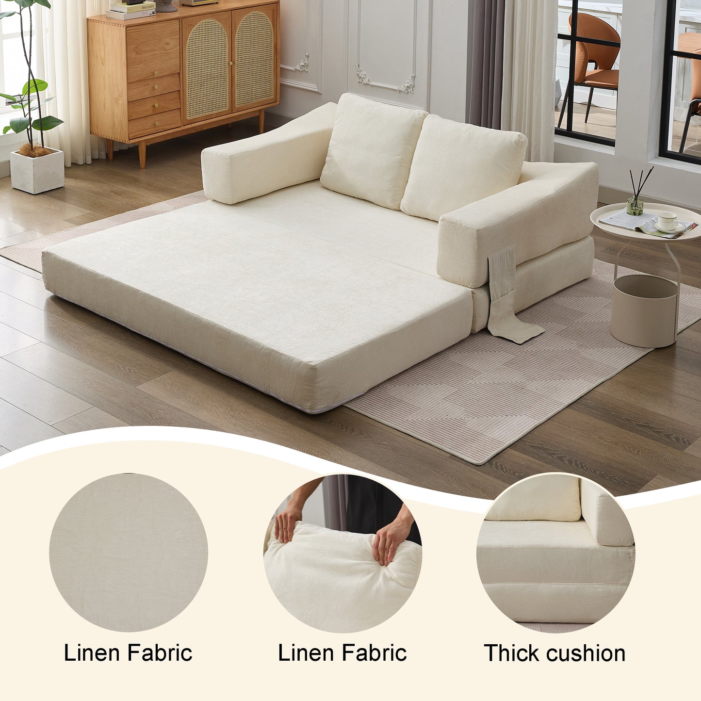 Healdsburg Contemporary Fold-Out Couch Sofa