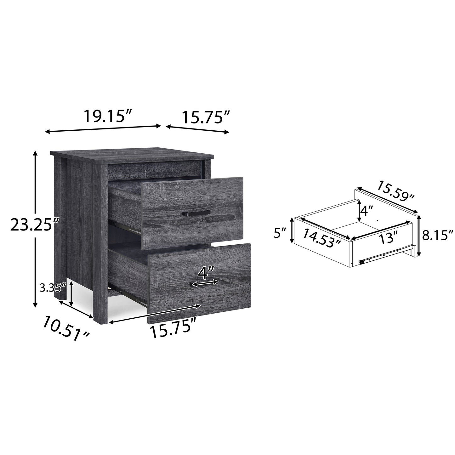 Marites Craftsman Toolless Assembly Nightstand