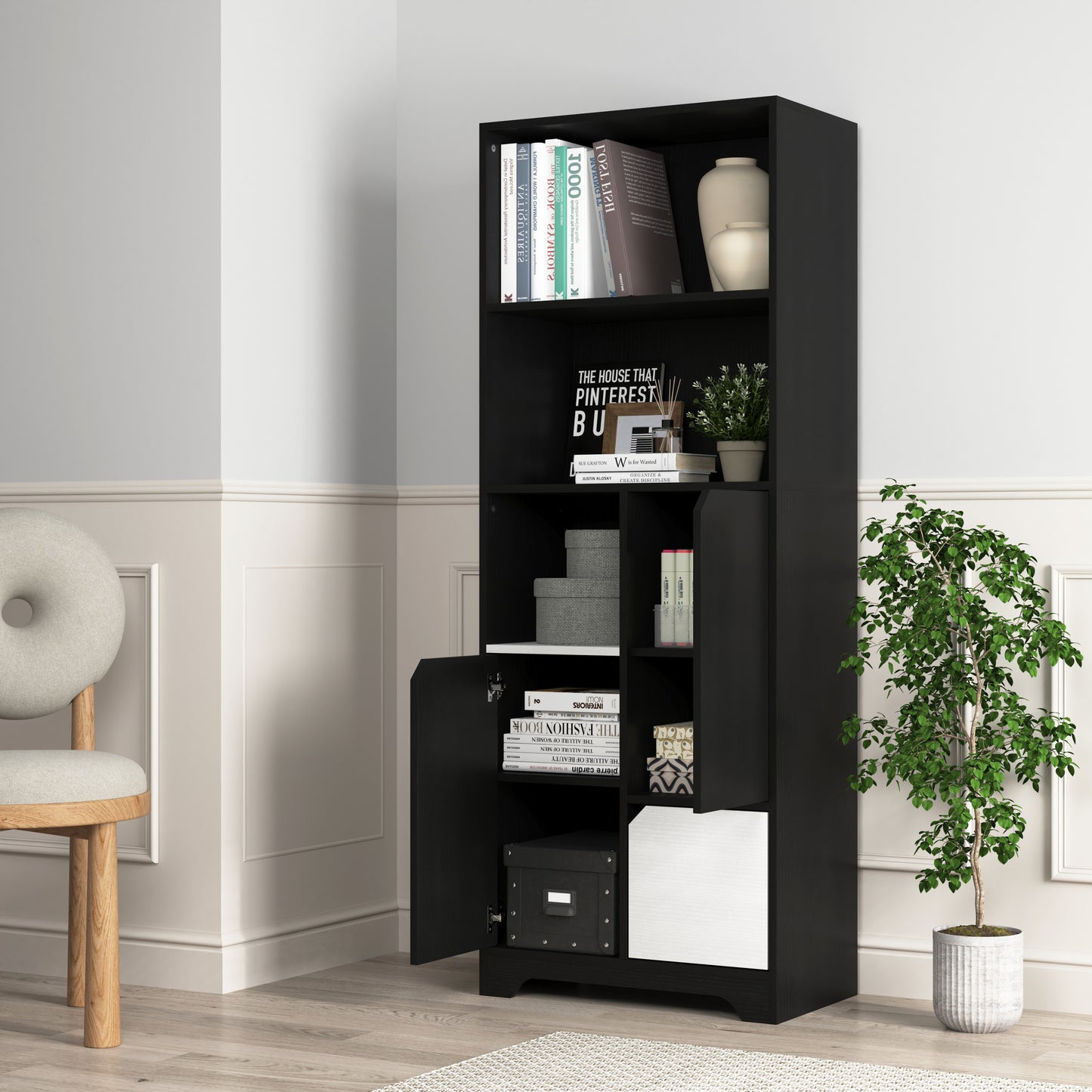 Eda Modern Open Bedroom Storage Cabinet